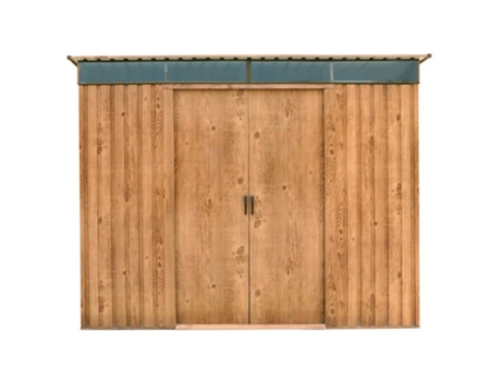 Caseta Jardín DURAMAX Top Shed Pentroof 8x6 Metal Imitación Madera