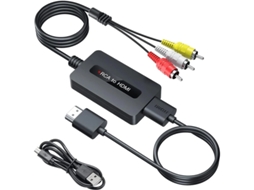 Conversor Adaptador De Comutador Composto Cvbs Av 1080p Rca Para Hdmi Compat Ps2/ps3/xbox/wii/vhs/vcr/dvd/tv/pc Pal/ntsc, Plug Play Bestvite
