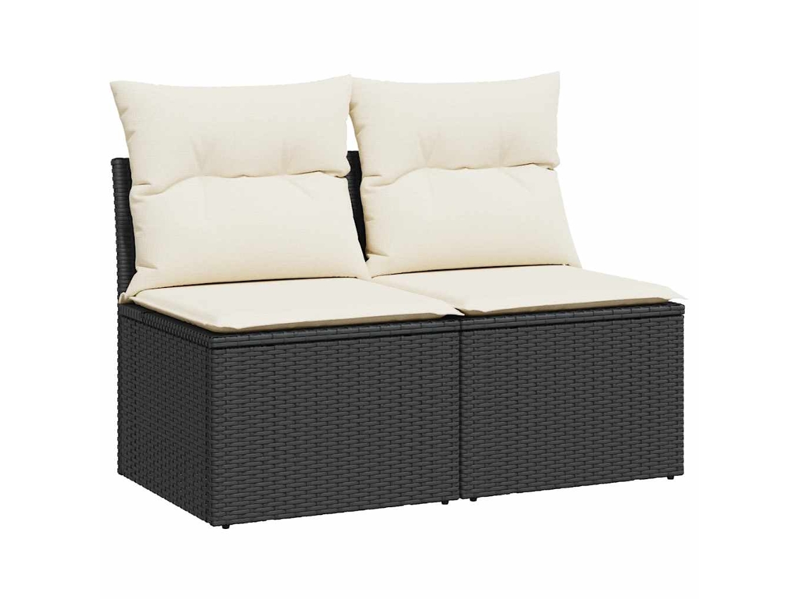 Conjunto de 2 sofás de jardim com almofadões Vime Pe/acácia Brown MAISON EXCLUSIVE