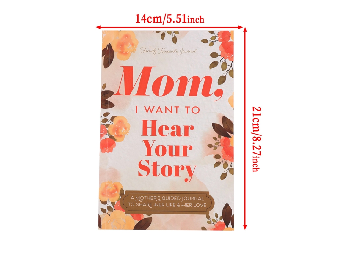 Mãe, Quero Ouvir a Sua História. Caderno Personalizado para a Mãe Compartilhar a Sua Vida. Presente de Aniversário BRILVIBERA