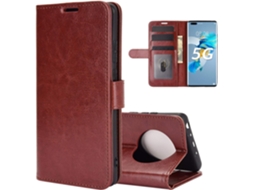 Capa Luxuosa Função para Huawei Mate 40 Pro 6.76 HONGWE. com Porta-Cartões Castanho