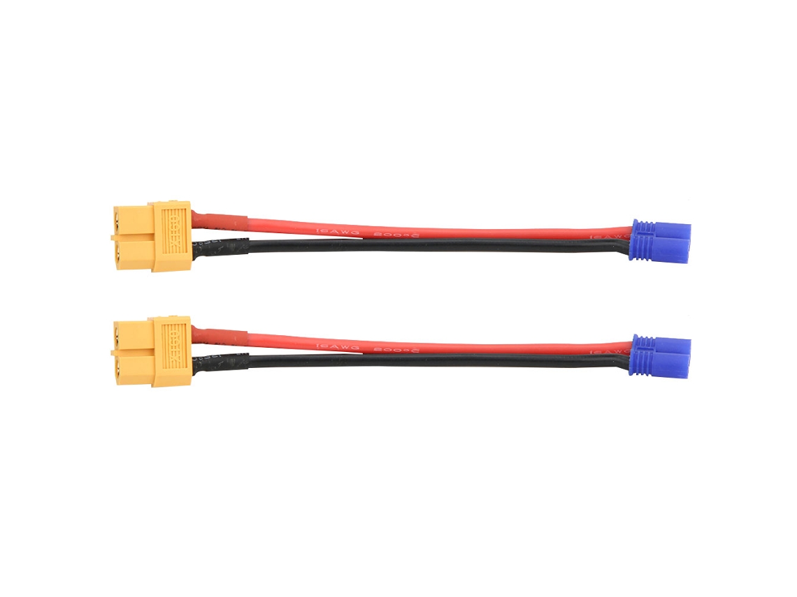 2 Adaptadores De Conector Ec2 Macho Para Xt60 Fêmea Para Baterias Lipo Nimh Nicd Com Estabilidade Alta