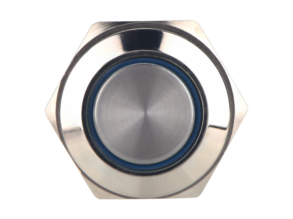 Interruptor De Botão Metal Selvagem Com Anel Led Azul À Prova D'água 250v 16mm 3pcs