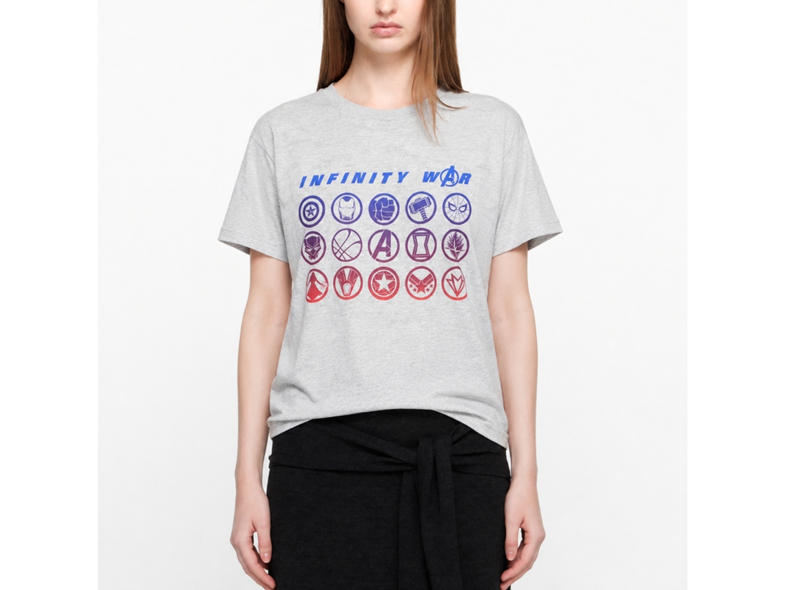 Avengers Infinity War All Icons Blend T-shirt Grey Unisex Adults Size:m