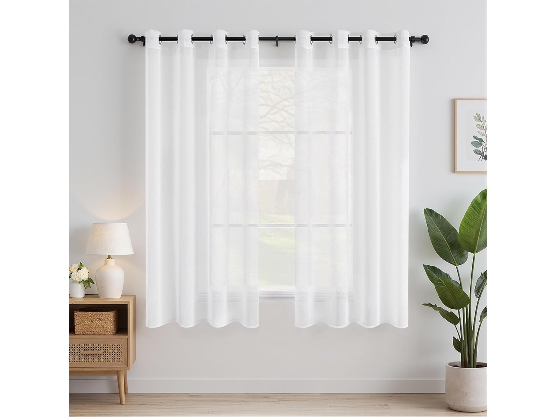 Voilagem Com Argolas Branco 160cm