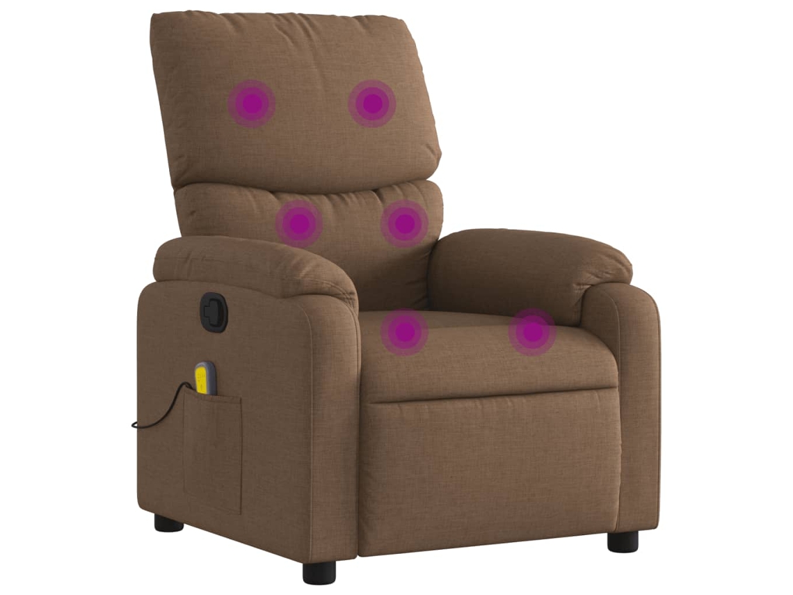 Massage Recliner Chair, Massage Recliner Chairs Vidaxl Marrom Tecido