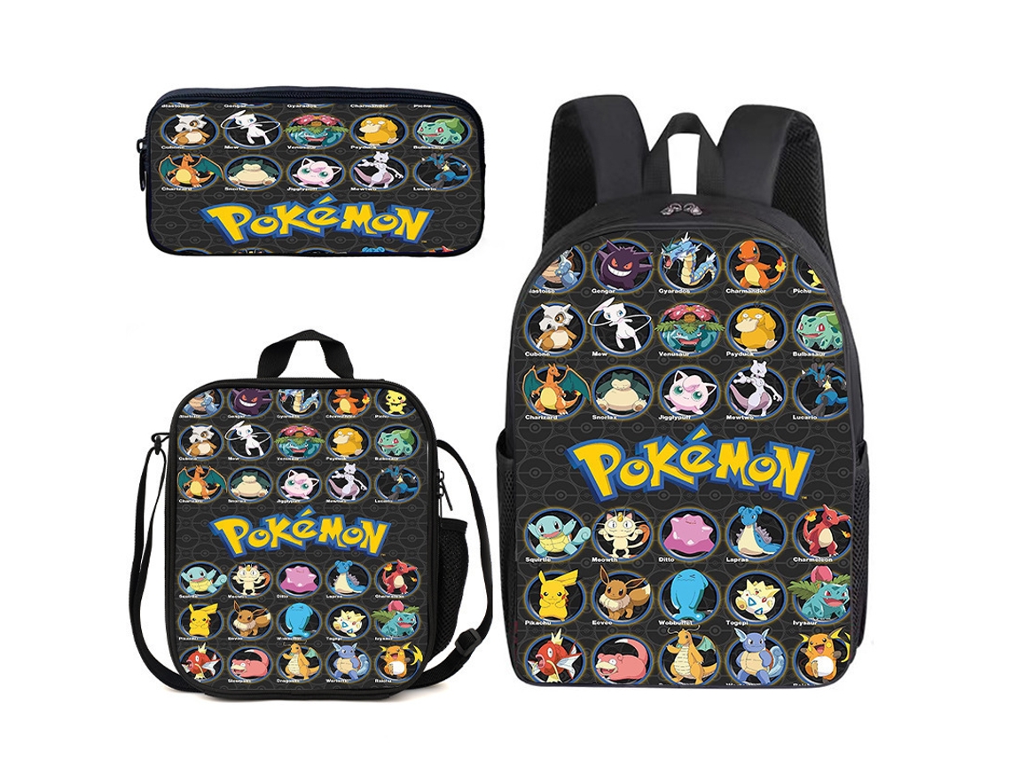Conjunto De Mochila Infantil De Três Peças Com Estampa De Fada: Mochila + Mochila De Viagem Diagonal + Estojo, Modelo 9
