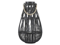Uma Lanterna Elegante E Sofisticada Beliani Tonga De Bambu Preto 34x34x56