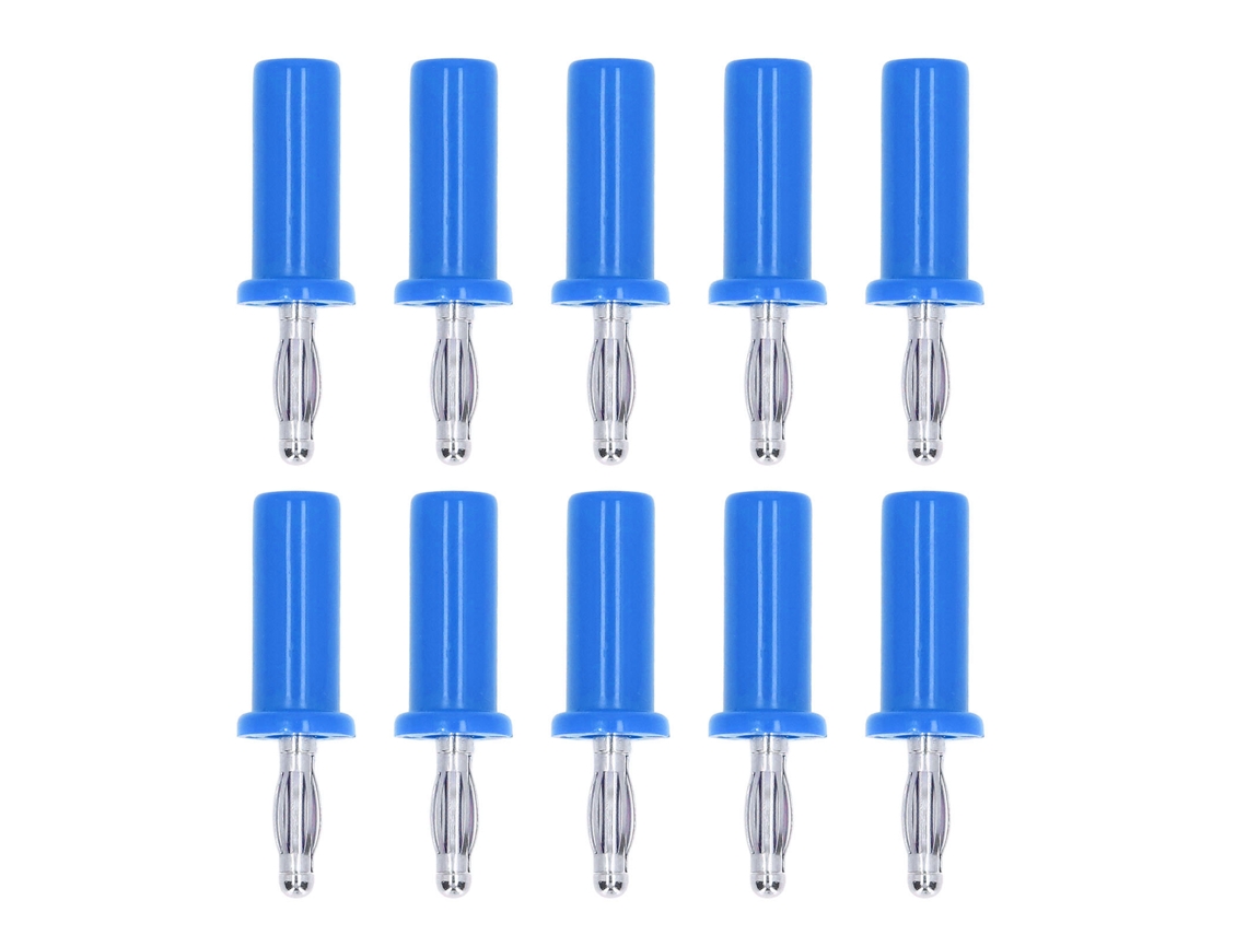 10pcs Conector Banana Lanterna De Latão Abs Soldado 4mm Azul Para Instrumentos Eletrônicos