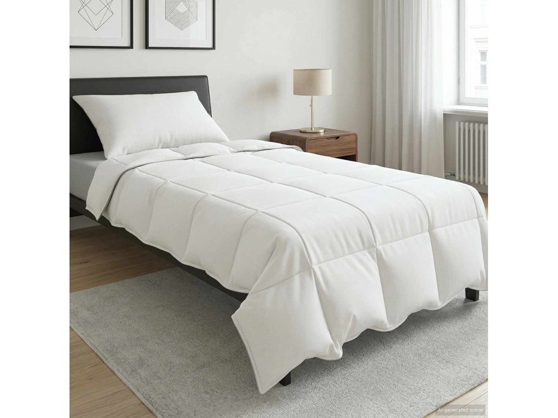 Vidaxl Edredom De Verão Simples Branco 135 X 220 Cm Fibra De Bambu