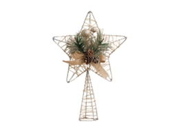 Laxiscreed Estrela Natal Dourada 3d Decorativa Com Buracos Para Árvores, Toque Festivo E Elegante