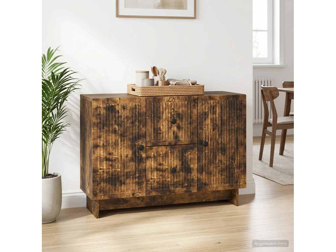 Vidaxl Buffet Carvalho Fumado 89 X 34,5 X 60 Cm Derivados De Madeira