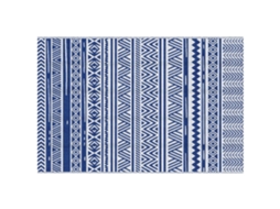 Tapete para Externo 182x274 Cm Dobrável e Reversível em Polipropileno Azul e Branco BTFORUS