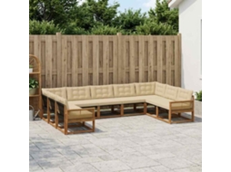 Vidaxl Conjunto De Sofás Para Exterior 9 Unid. Natural E Bege