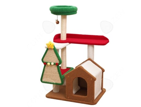 Árvore De Gato Altura 102 Cm Novo Estilo De Natal Pequena Plataforma De Salto Brinquedos Para Gatos Multi Níveis Sisal Com Arranhador Confozen