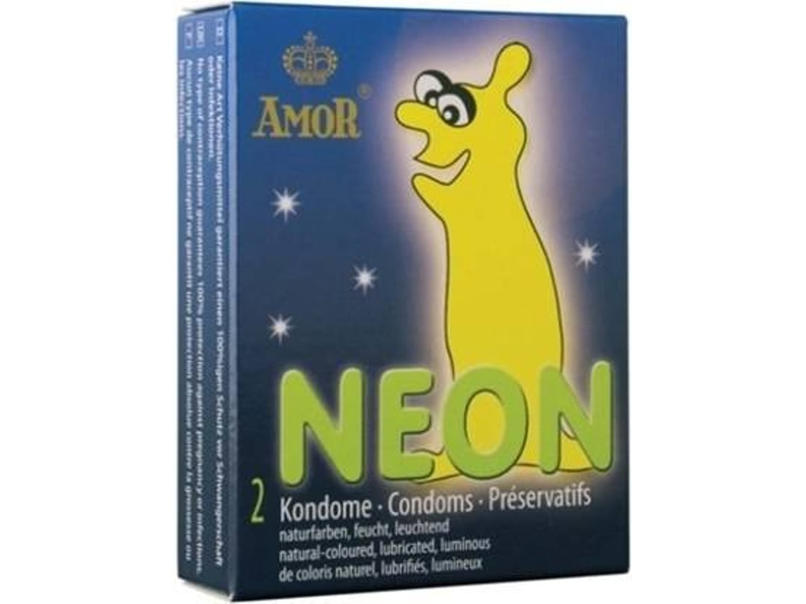 Preservativos AMOR Fluorescentes Néon (6 Unidades)