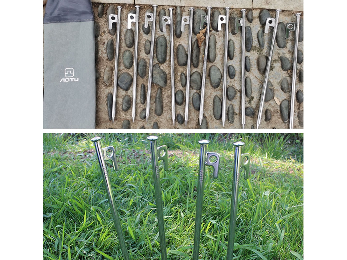 Estacas de Tenda Aotu 10pcs Aço 30cm para Camping