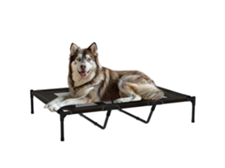 Cama Elevada para Pets com Bolsa Viagem, Metal Oxford, 122x92x23cm, Preta