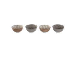Conjunto de tigelas florais Shabby Chic de porcelana marrom bege Home Esprit 11,5 x 11,5 x 6 cm