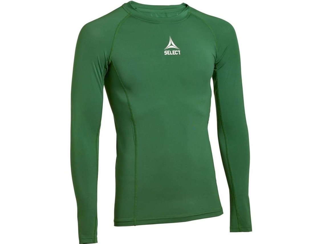 T-Shirt de Compressão para Homem SELECT Baselayer Verde (XL)