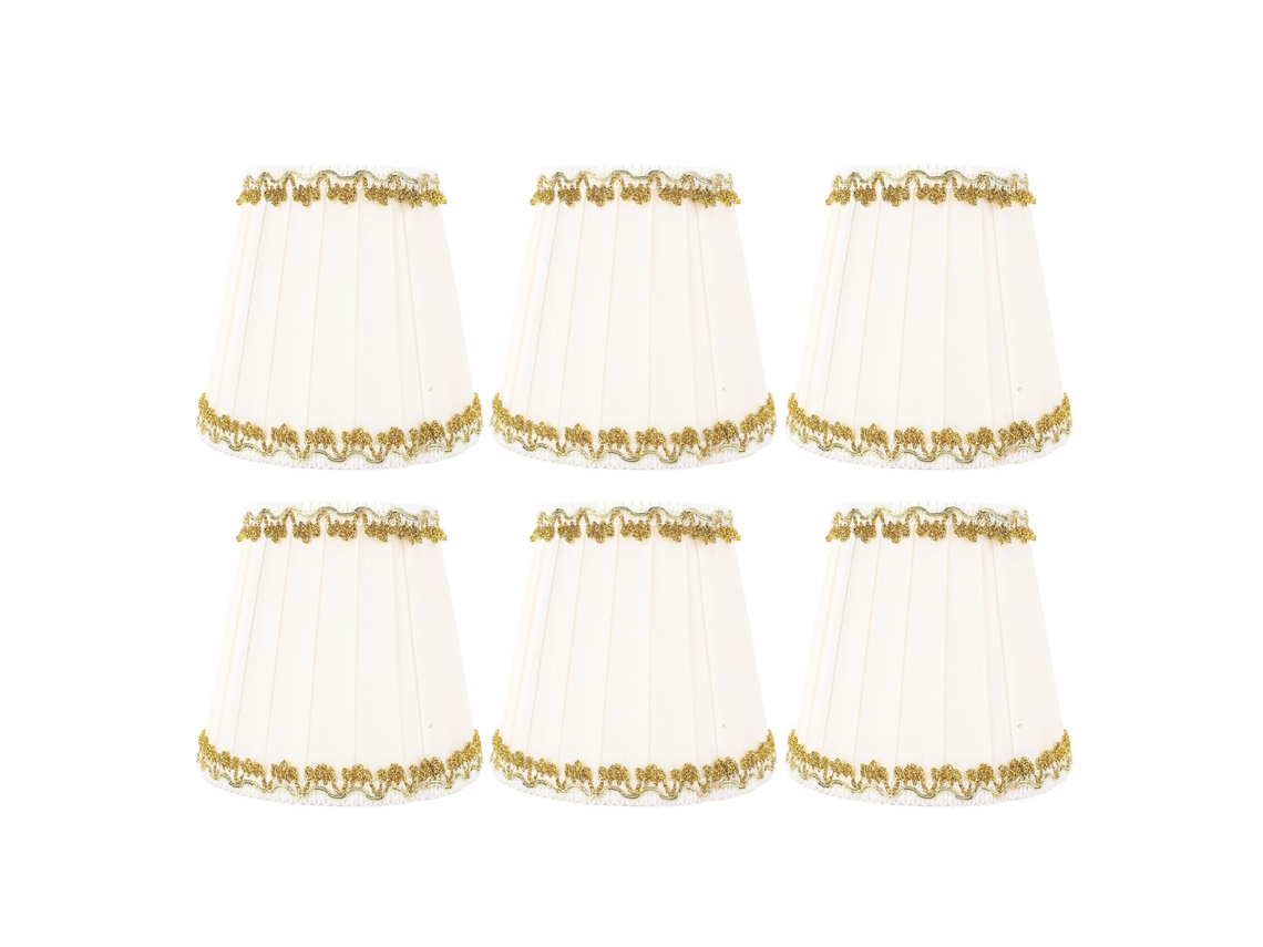 6pcs abajures de tecido plegado decorativo clip on para lâmpadas de mesa parede casa hotel