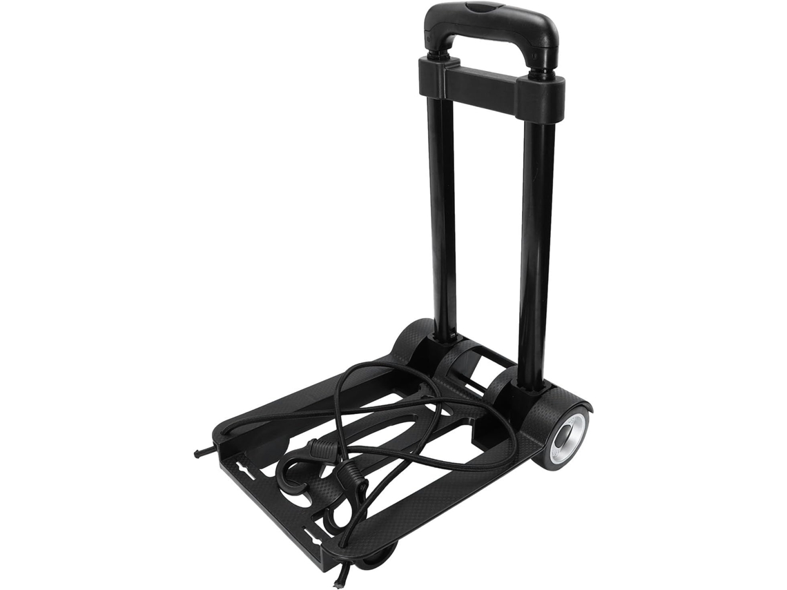 Carrinho Dobrável Portátil, Preto, Bandeja Em Pp, 96x23x32 Cm, Carrinho De Mão Leve E Compacto.