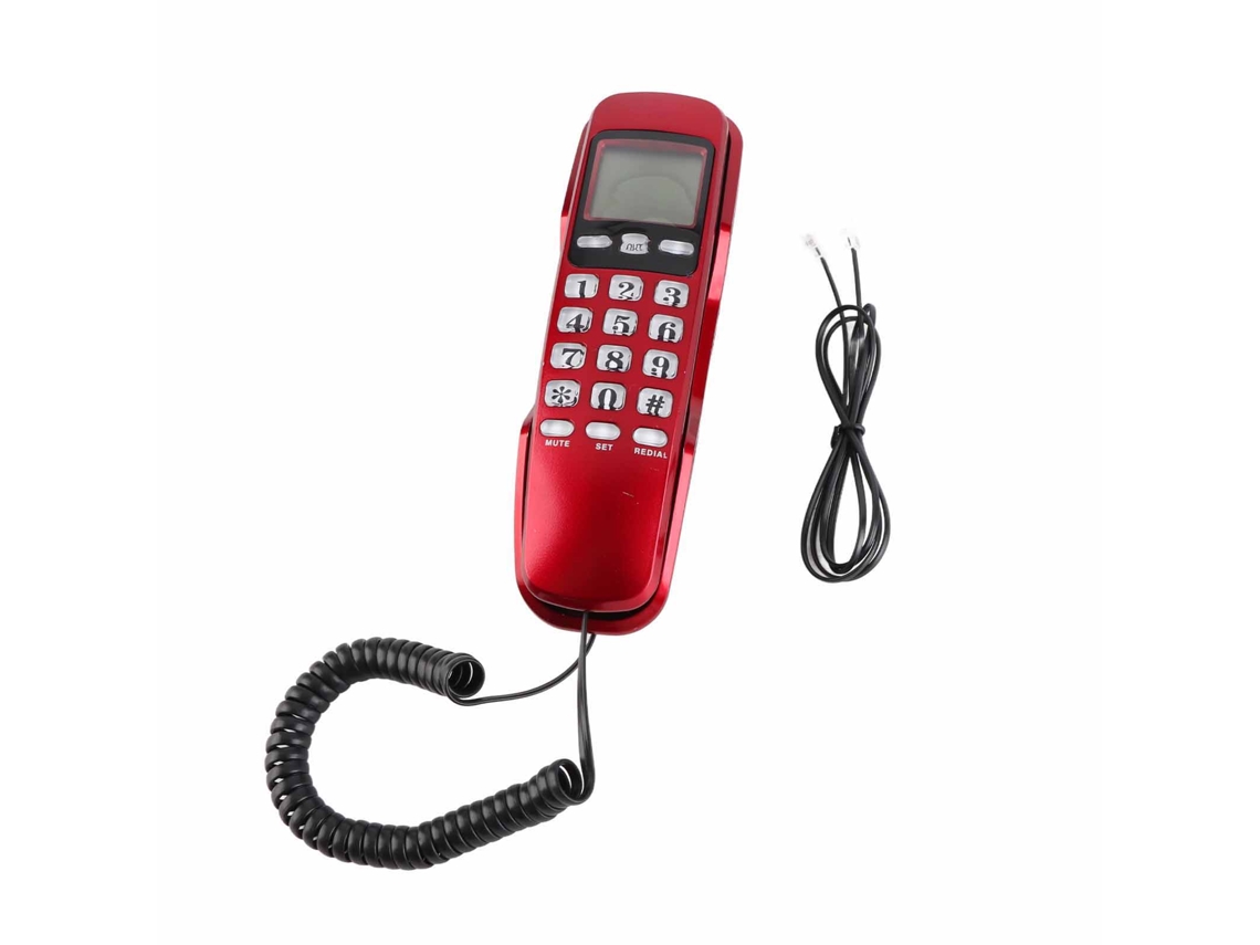 Telefone Fixo Com Display Lcd E Identificação De Chamadas Para Casa, Escritório E Hotel - Vermelho