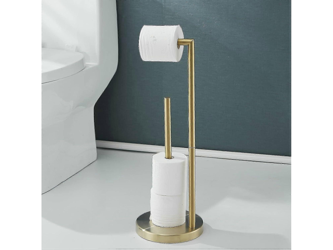 Suporte de Papel Higiênico Autônomo em Aço Inoxidável 304 Dourado Escovado BRILVIBERA
