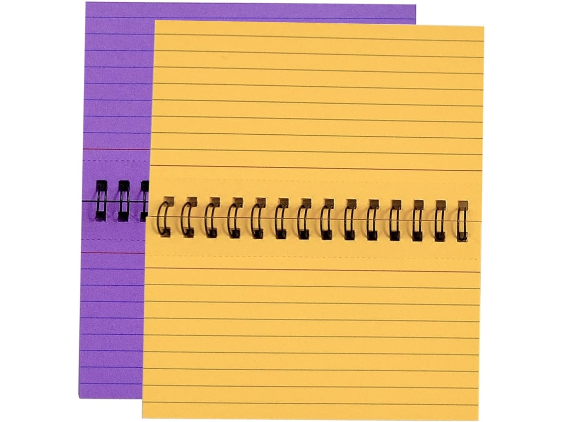 Fichas para caderno espiral, 2 folhas de papel, caderno pequeno