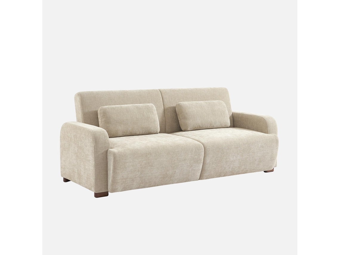 Sofá-cama Conversível Em Tecido, 3 Lugares, Bege