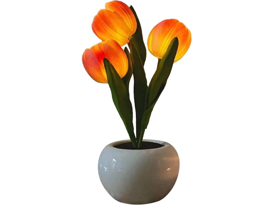 Abajur De Mesa Floral Iluminação Romântica, Recarregável Via Usb.