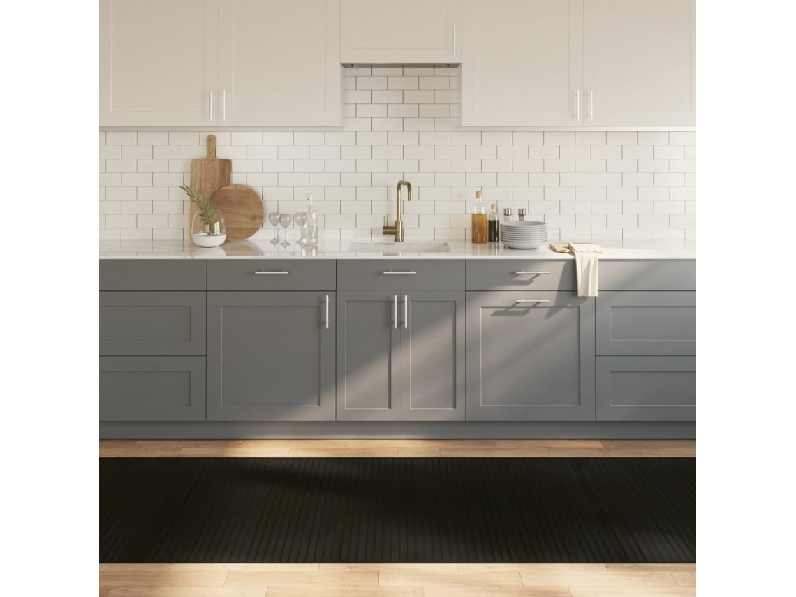 Vidaxl Tapete Retangular 100x300 Cm Bambu Preto
