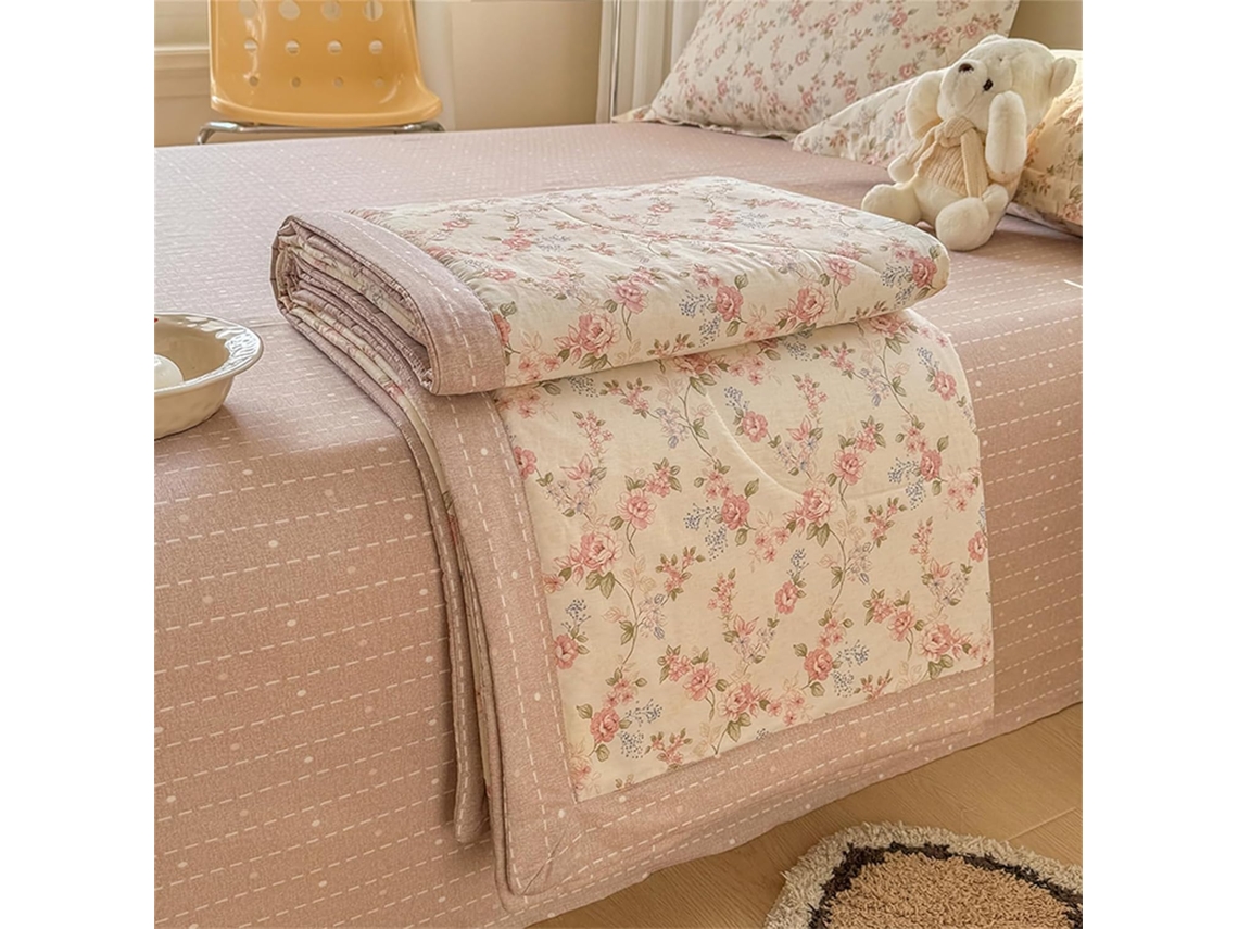 Colcha Acolchoada Fansu 3 5 Tog Capa de Cama para Ar Condicionado Edredom Algodão Sofá com Estampa Floral 200x