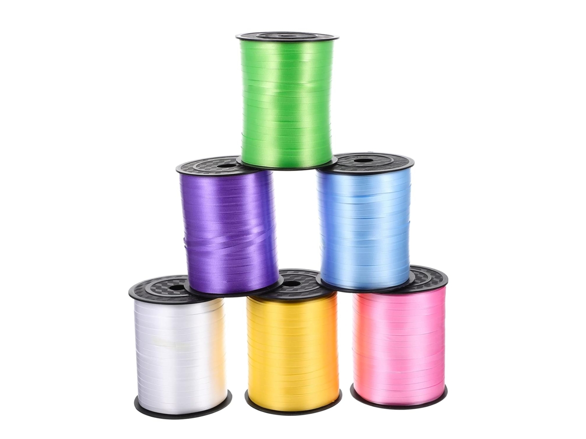 6 Rolos De Fita Decorativa Colorida Para Balões, Resistentes E Fáceis De Usar.