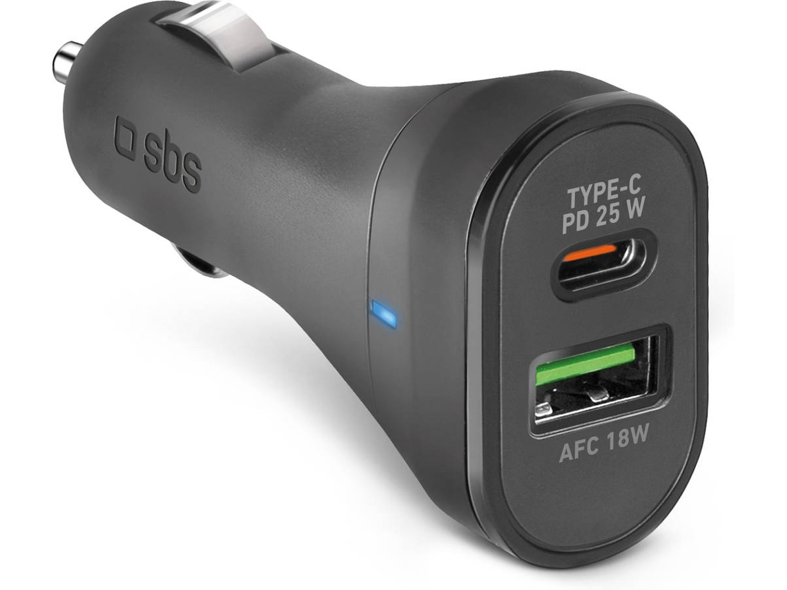Carregador Automóvel SBS  TECRPD25W Preto