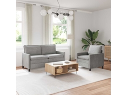 Vidaxl Conjunto De Sofás 2 Pcs Cinzento-claro Veludo