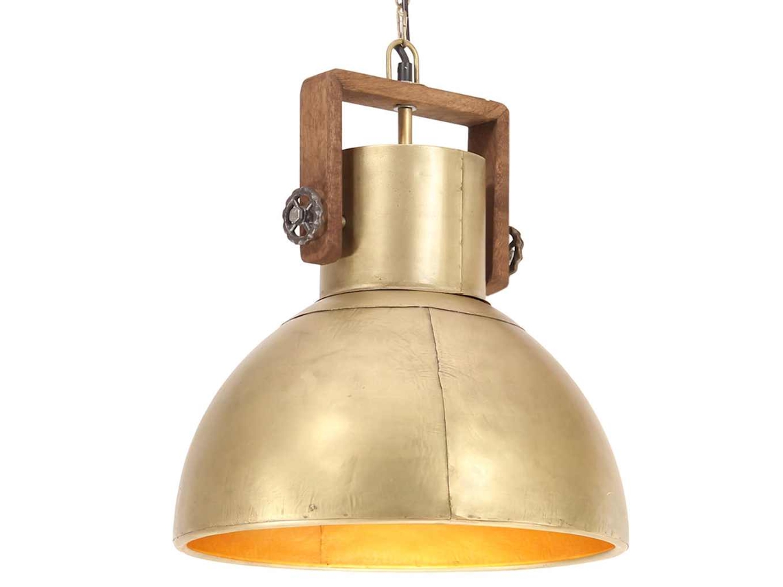 Vidaxl Candeeiro Suspenso Industrial Redondo 25 W 40 Cm E27 Bronze