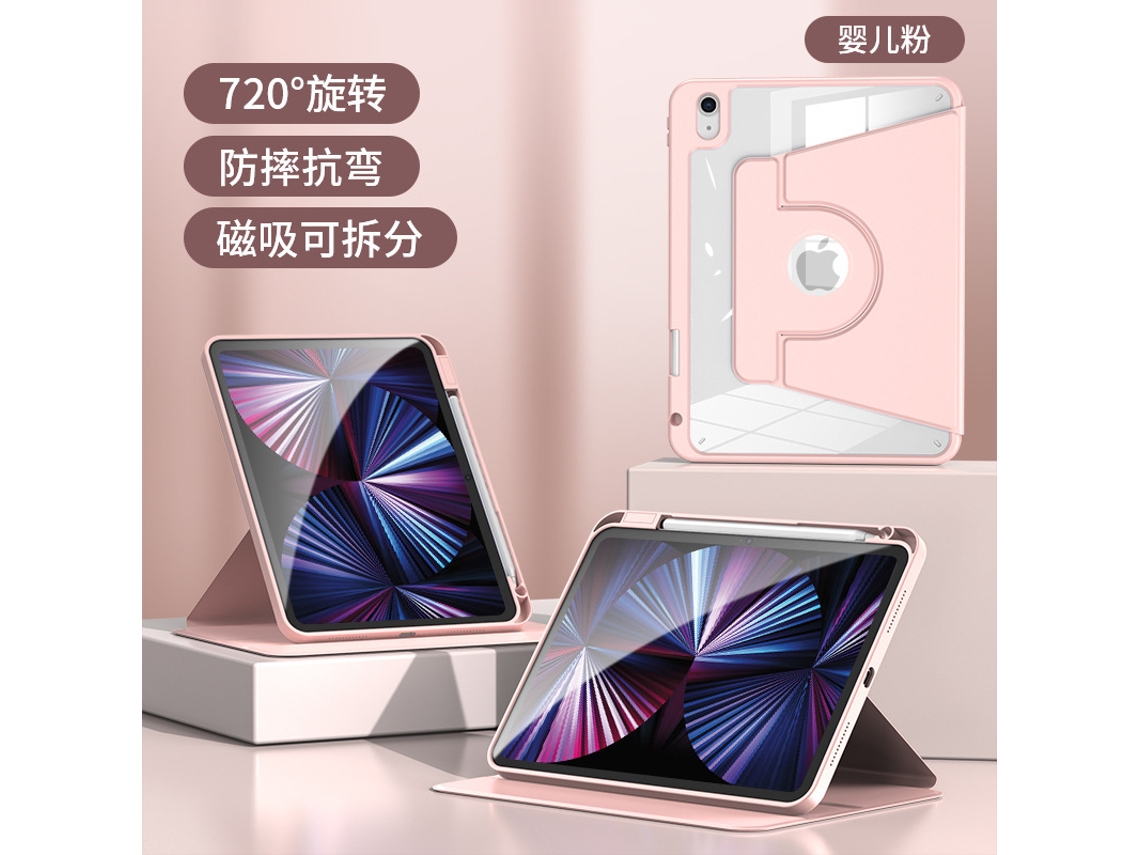 Lurelia Capa Para Ipad 10.2 (2021 E 2020 E 2019), Acrílico E Pu, Rosa, Suspensão Automática