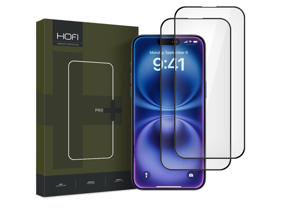 Hofi Vidro Temperado Glass Pro+ 2-pack Para Iphone 16 Durabilidade E