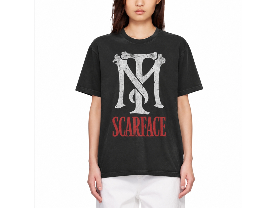 Rockinstone Scarface Movie Tm Scarface Movie Solid Smoke Adult T-shirt Size:xxl