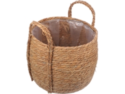 Cesto Pequeno Multifuncional Trançado com Alça de Junco Natural para Flores de Interior. SFUSHOS