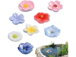 Bebedouro Flutuante 8 Peças em Resina para Pássaros, Flores e Borboletas para Lagoas, Lagos, Rios, Jardins e Áreas CHABERLU