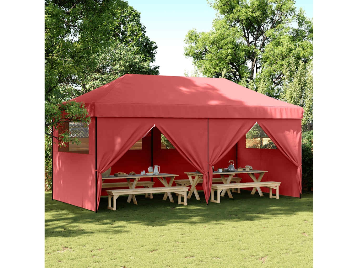 Vidaxl Tenda Para Festas Pop-up Dobrável Com 4 Paredes Laterais Bordô