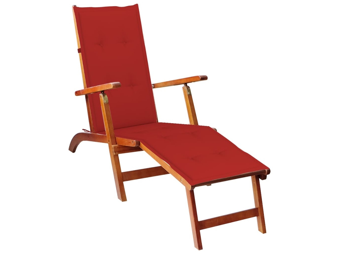 Deck Chair, Deck Chairs Vidaxl Vermelho Madeira De Acácia (n/a)