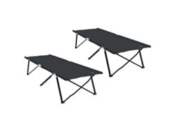 Conjunto 2 Cama De Camping Vidaxl Preto Oxford (206 X 76 X 74 Cm)
