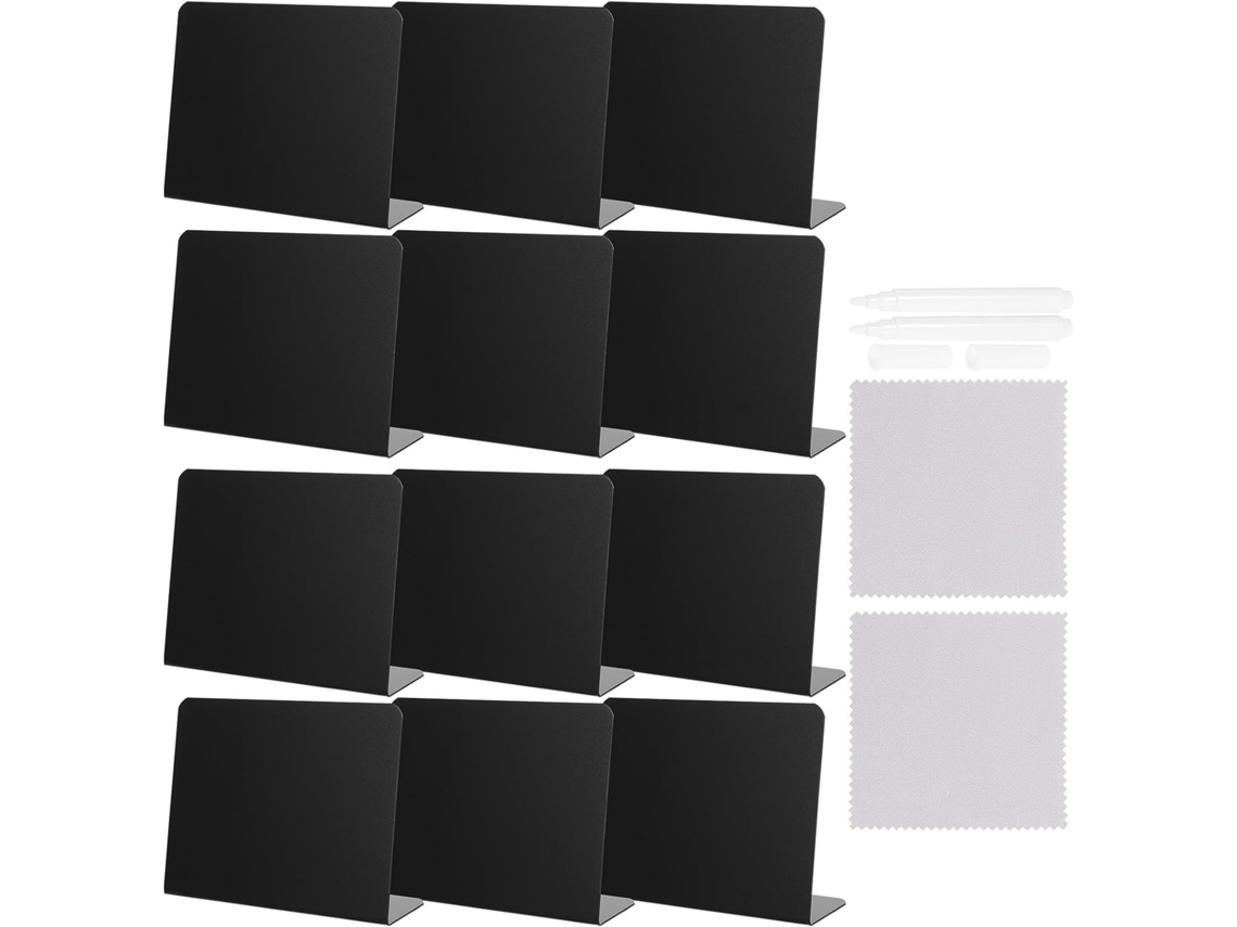 Placas De Preços Plástico Para Restaurantes Com Suporte, 10x7, 5cm, Pacote Com 12 Unidades Para Supermercados E Cafés