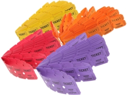 400 Bilhetes De Rifas Multicoloridos Para Eventos, Festas E Festivais