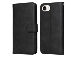 Capa Flip De Couro Para Iphone 16e - Textura De Bezerro Clássica