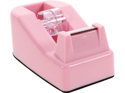 Dispensador de fita adesiva Balacoo com cortador de plástico, pequeno, rosa, para mesa, economiza esforço