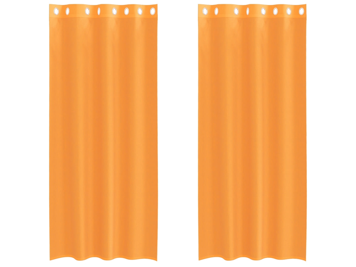 Maison Exclusive - Cortinas De Voile Com Ilhós 2 Pcs Laranja 140x225 Cm